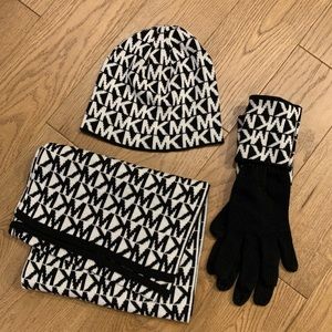 Michael Kors scarf, hat and glove set